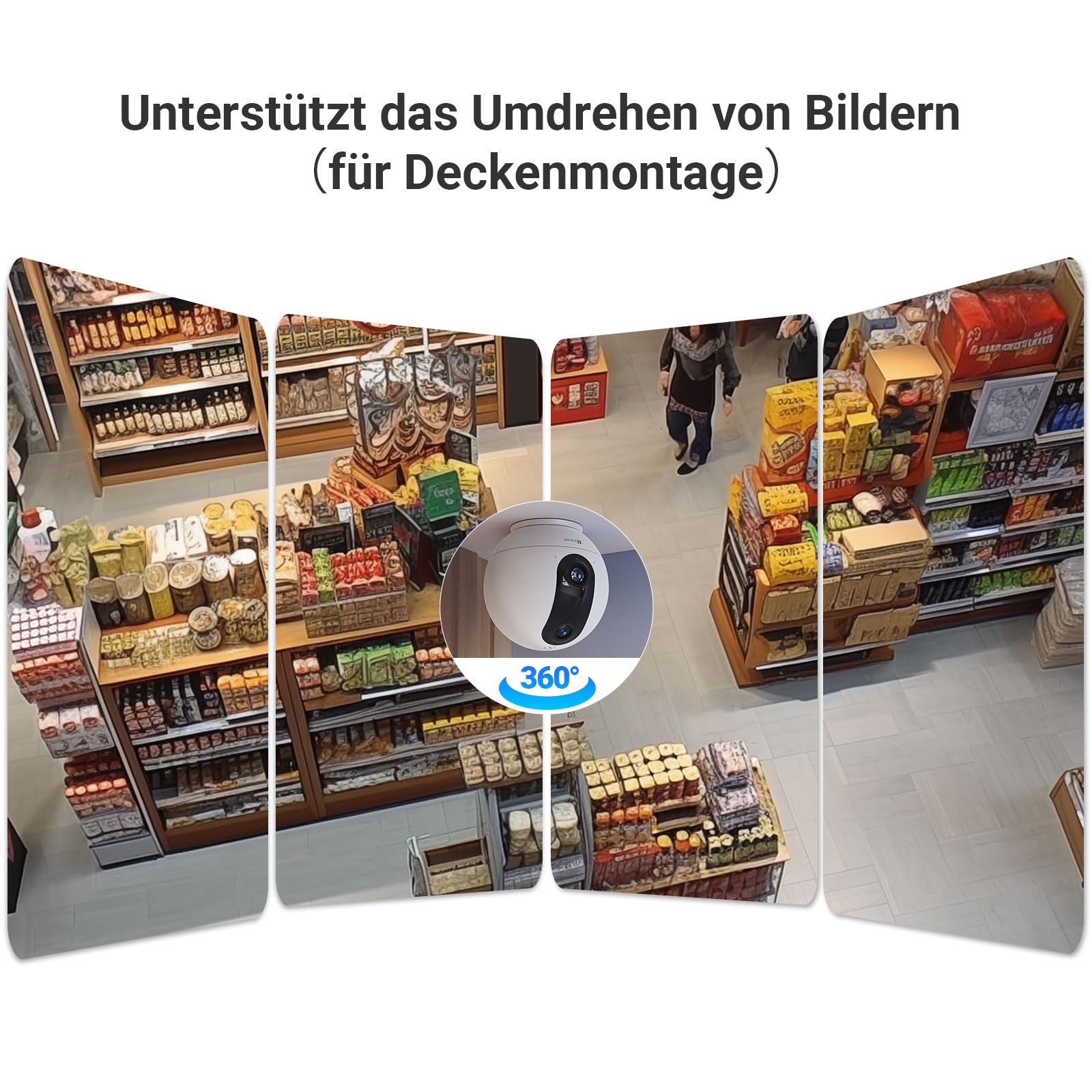 EZVIZ C60p 2K+ Dual-Objektiv Innenkamera mit Dualband WLAN und 360° PTZ