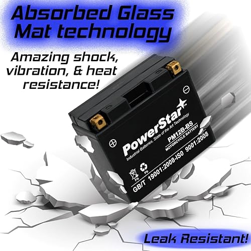 Miniatura 2 de PowerStar YT12B-BS YT12B-4 - Batería para Ducati Triumph Yamaha SRX600 XVS650 V Star