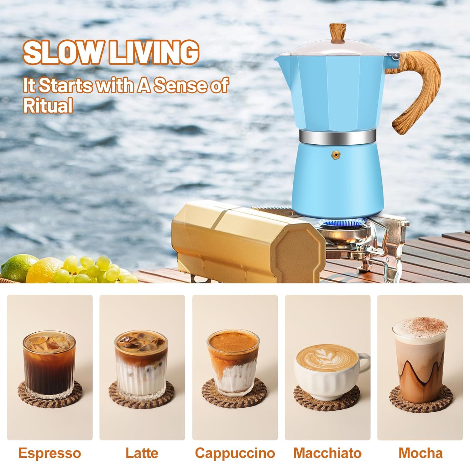 9 Cup Aluminum Espresso Stovetop Moka Pot Express Coffee Maker Percolator Italian Classic Mocha Coffee Machine for Italian and Cuban Cafe Brewing for Home & Camping 450ml 15oz