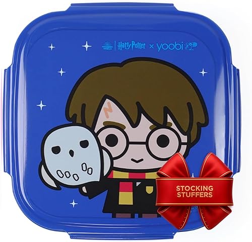 Yoobi Harry Potter X Hedwig Bento Box & Ice Pack  Regalo divertido para niños  Lonchera de 3 compartimentos, apta para lavavajillas y microondas,
