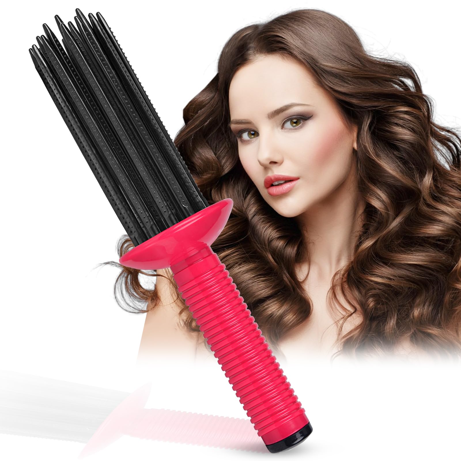 Curling Roll Comb, Cepillo para definir rizos, peine para cabello rizado, peine redondo de 17 dientes, cepillo para definir rizos, cepillo para definir rizos, para mujeres y niñas