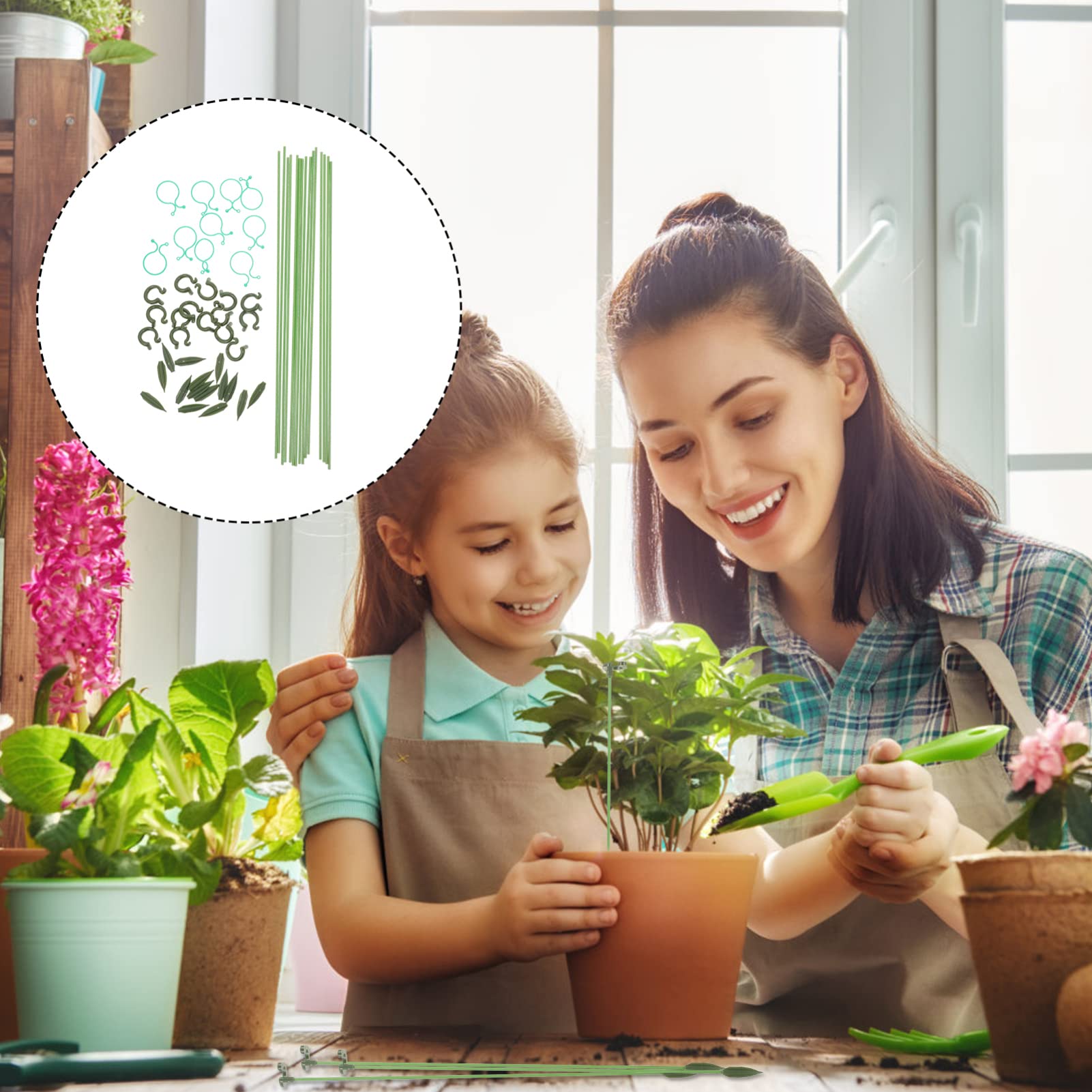 TOYANDONA 3 Sätze Pflanzenstütze Stäbe Klammern Verstellbare Rankhilfe für Topfpflanzen für Garten und Balkon zur Unterstützung von Kletterpflanzen und Blüten