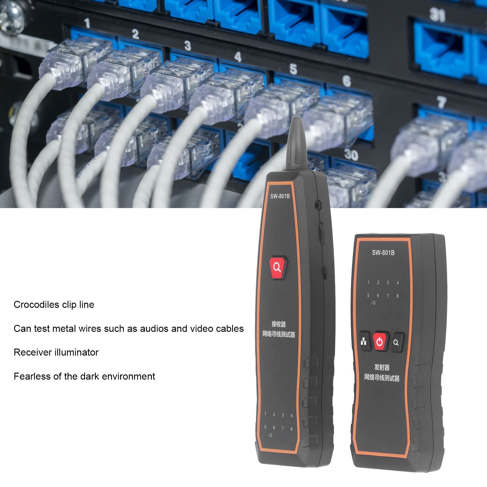 Omabeta Localizzatore di Cavi Tester per Cavi Multifunzionale con Riduzione del Rumore per la Manutenzione della Sala Computer e il Cablaggio di Ingegneria, Materiale ABS
