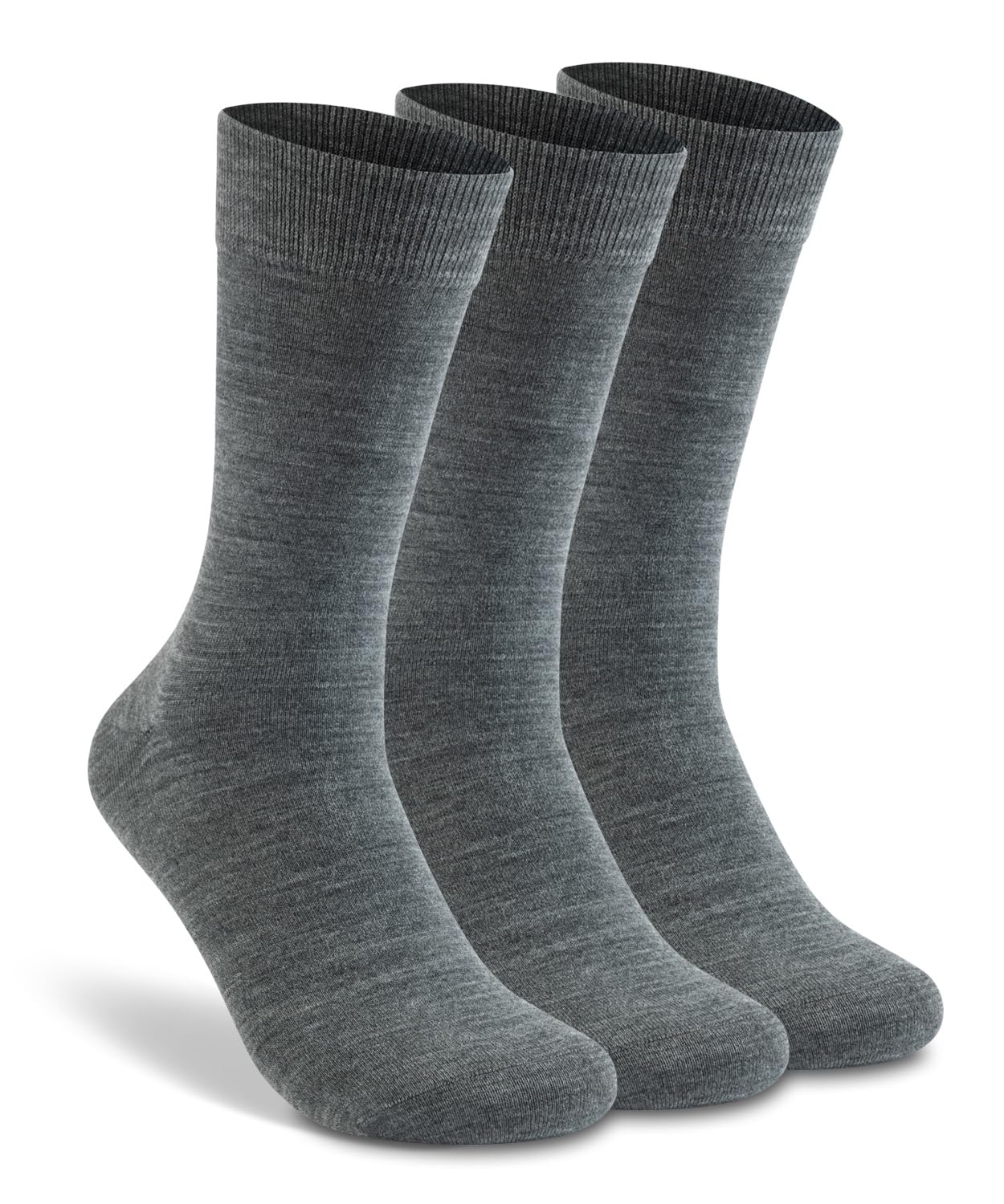 Men's Thin Merino Wool Socks, Cozy Winter Warm Breathable Mid-calf Casual Dress Liners 3/6 Pairs Pack