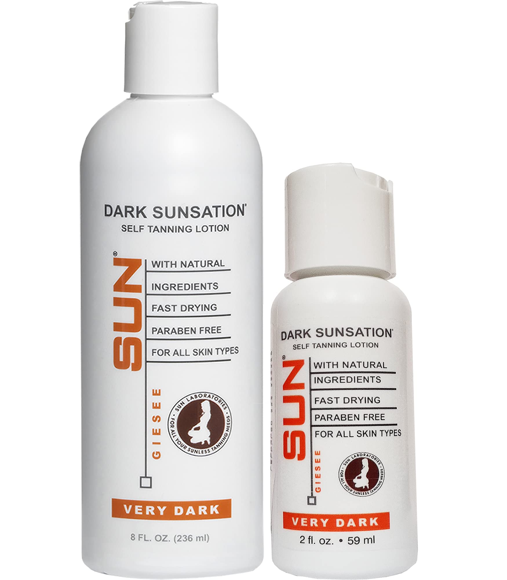 Best Self Tan- Dark Sunsation 8 Fl Oz with Free 2.7 Oz Tanning Lotion