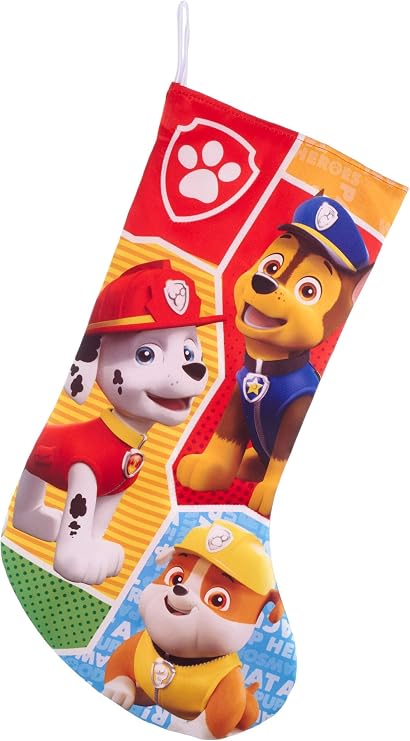 Kurt Adler Paw Patrol Christmas Stocking | 19-Inch Satin Stocking With Character Graphics