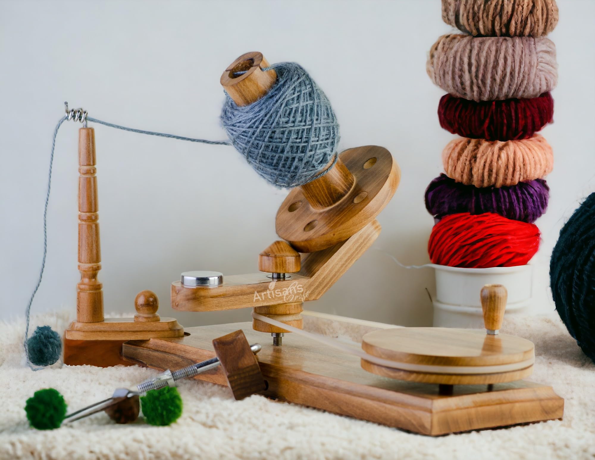 Yarn Winder - Large Wooden Yarn Winder for Knitting Crocheting - Heavy Yarn Winder - Large Wooden Yarn Winder for Knitting Crocheting - Heavy