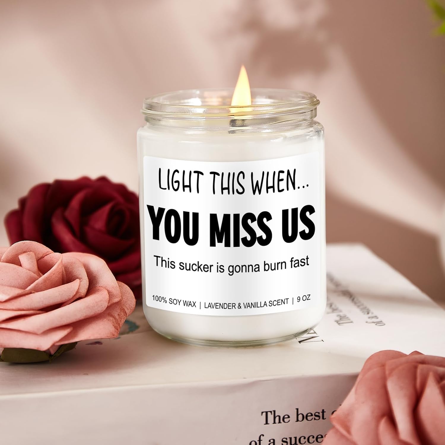 Younift Funny Scented Candle, We Will Miss You, Moving Away Gifts for Friend, Farewell, Goodbye, Going Away Gifts for Coworkers Women, Men, Boss, Coworker Leaving, Retirement Presents - 9 oz