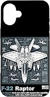 Vista 23 de F22 Raptor Fighter Jet Blueprint - Funda para iPhone 16, diseño técnico y especificaciones
