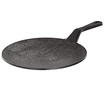 DD RETAILS Pre-Seasoned Cast Iron Roti Tawa | Chapati Tawa with Long Handle | Cast Iron Skillet Dosa Tawa | Skillet Roti Tawa