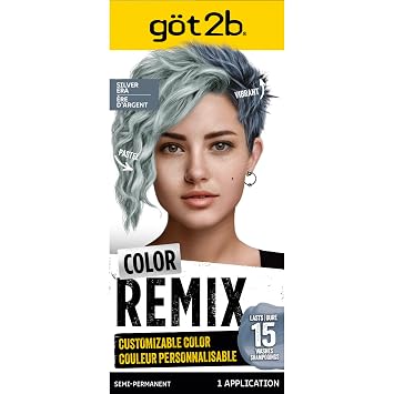 Got2b Color Remix, Customizable Semi-Permanent Hair Color, 100 Silver Era
