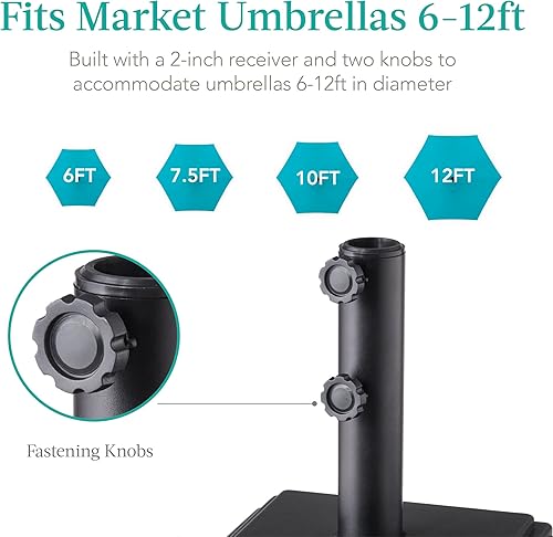 Vista 6 de Best Choice Products Base de Sombrilla Móvil Rellenable, Base de Servicio Pesado, Soporte de Mercado Cuadrado Escalonado para Patio, Terraza