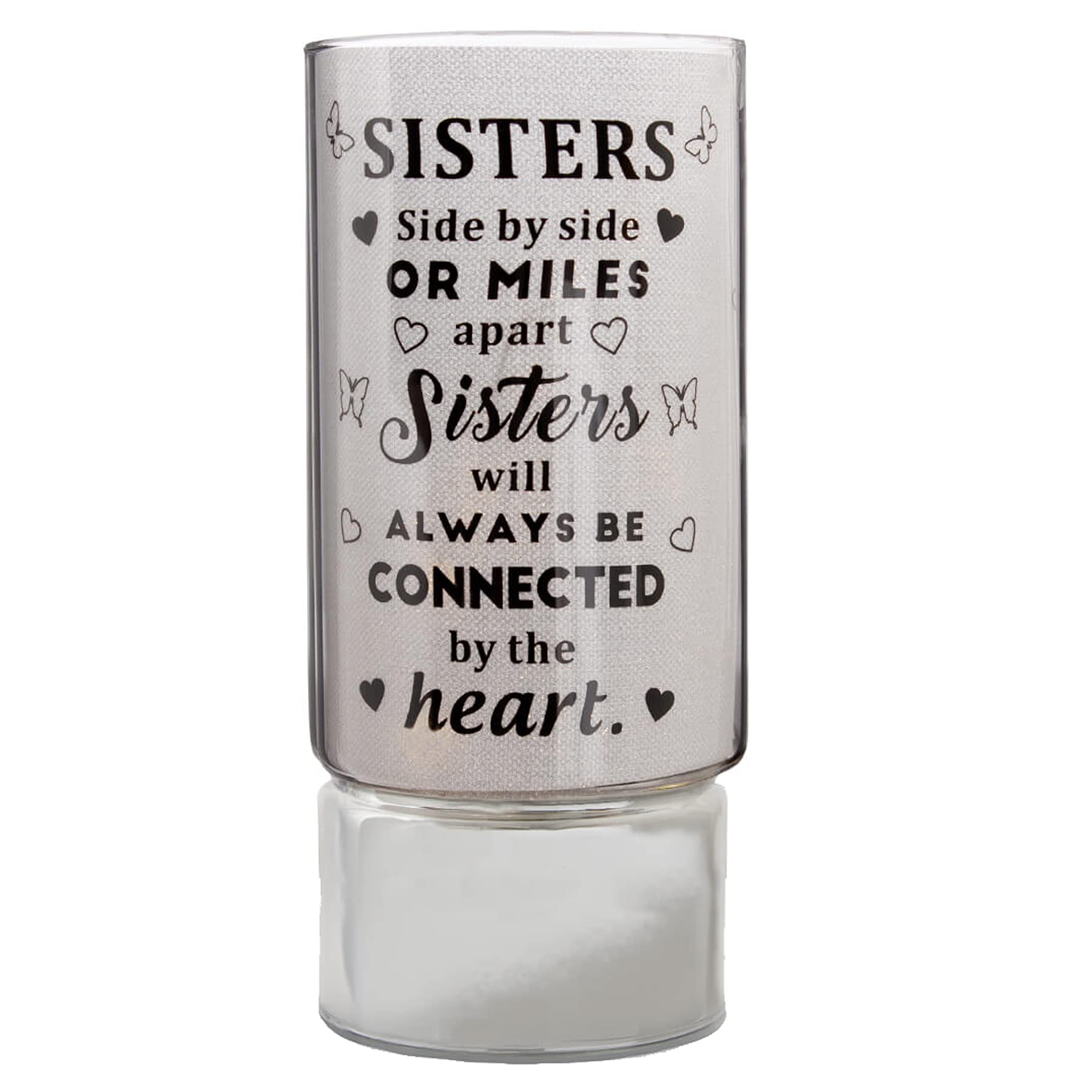 Widdle Gifts LED Tube Light with Sentiment - Battery Operated - Sisters 6060