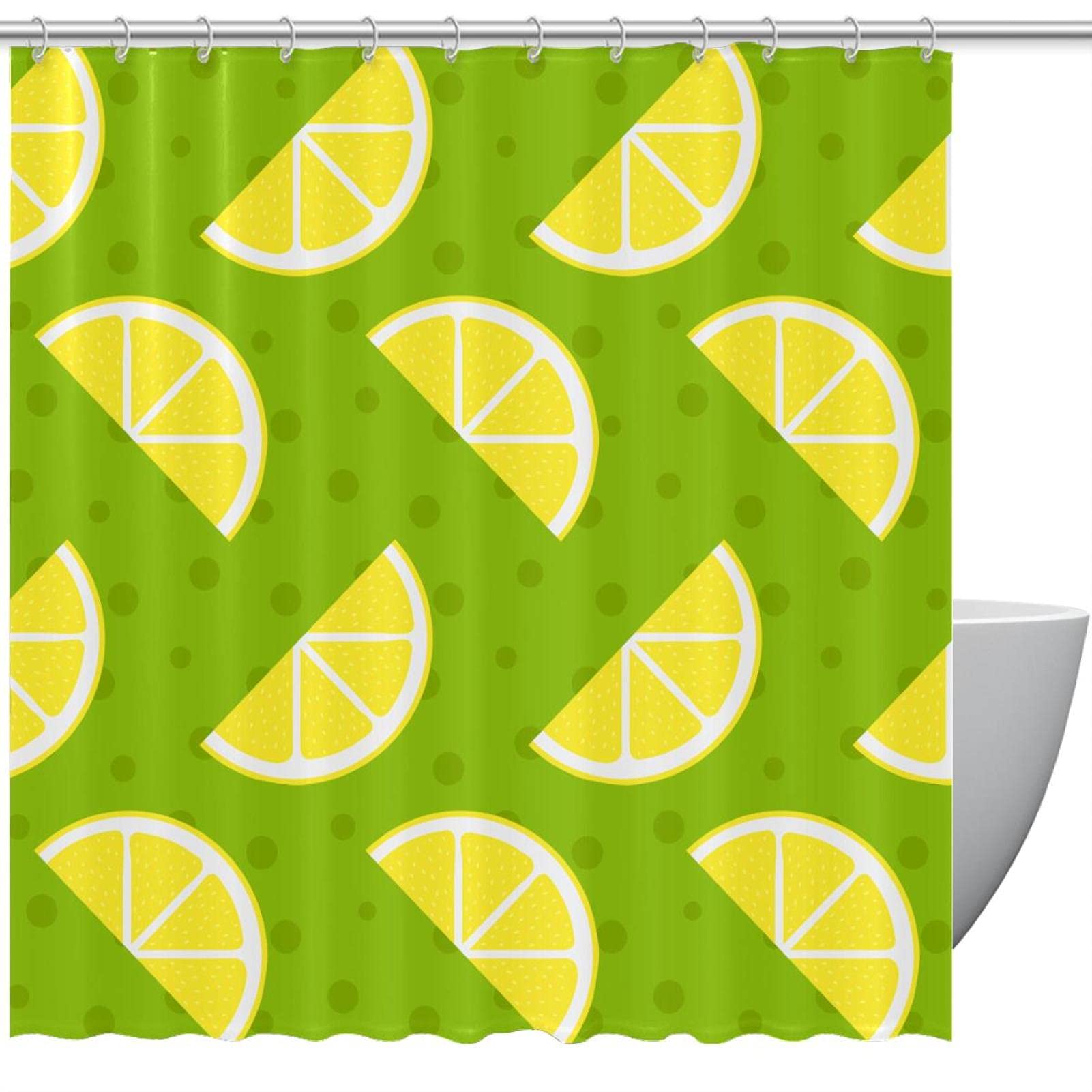 Rideau de douche vert citron imperméable et anti-moisissure pour garder une salle de bain propre