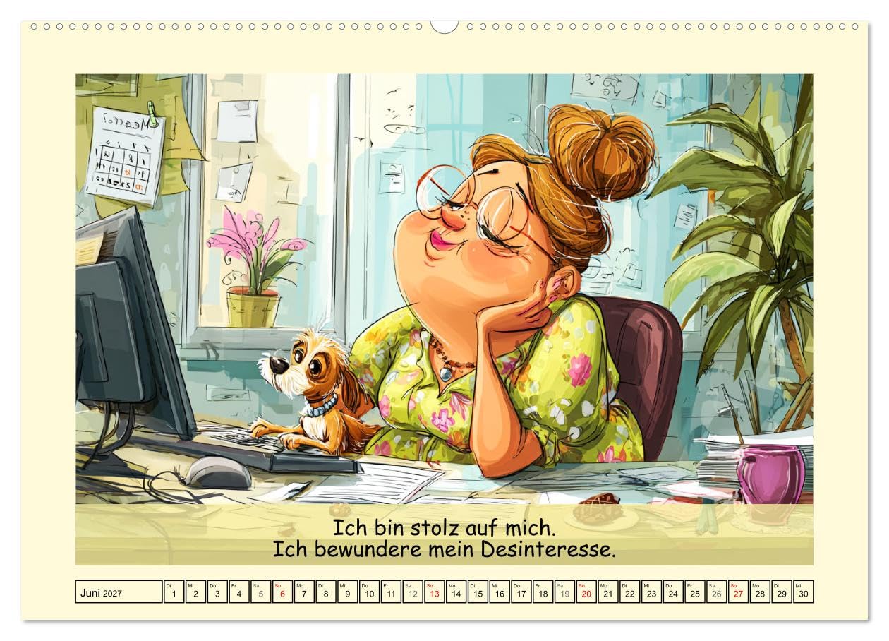 CALVENDO - Büroalarm. Cartoons für alle, die trotzdem weitermachen (Wandkalender 2027 DIN A2 quer), Monatskalender: Ein witziger Cartoon-Kalender für alle, die im Büro durchhalten müssen