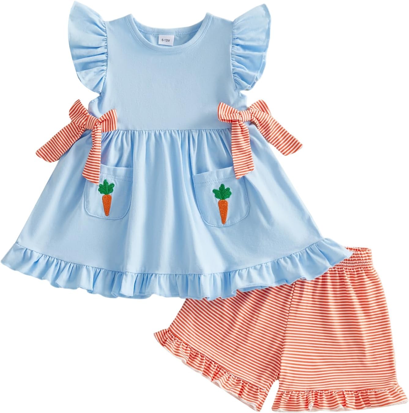 Toddler Baby Girl 4th of July Outfit USA Flag Ruffle Dress Top Shorts Set