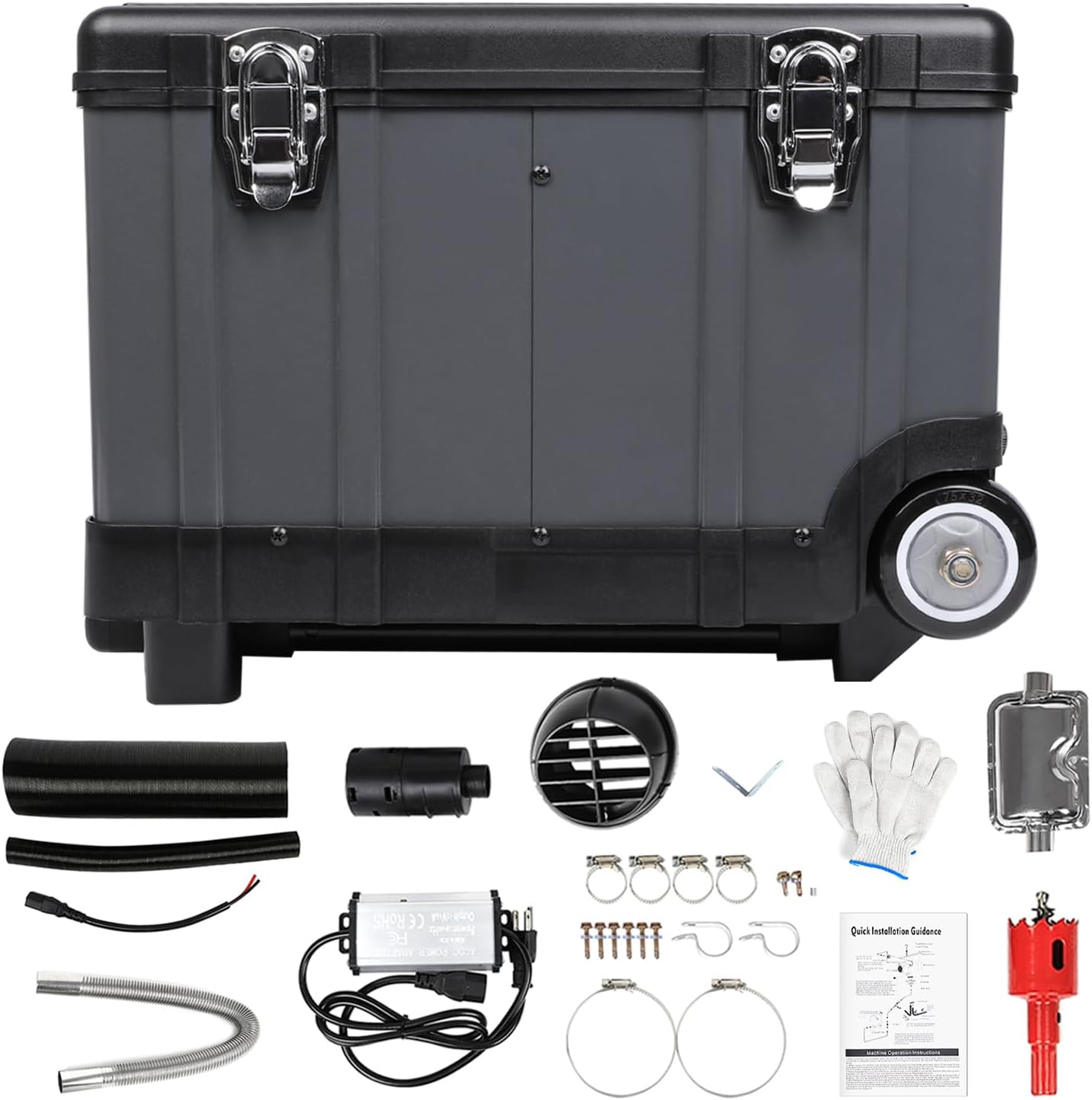 8KW Diesel Air Heater w/bluetooth App & 110V AC Adapter, 12V/24V Portable Diesel Heater, Fast Heating Low Noise Parking Heater with Power Adapter for RV Truck Boat Car Bus Shop Garage House