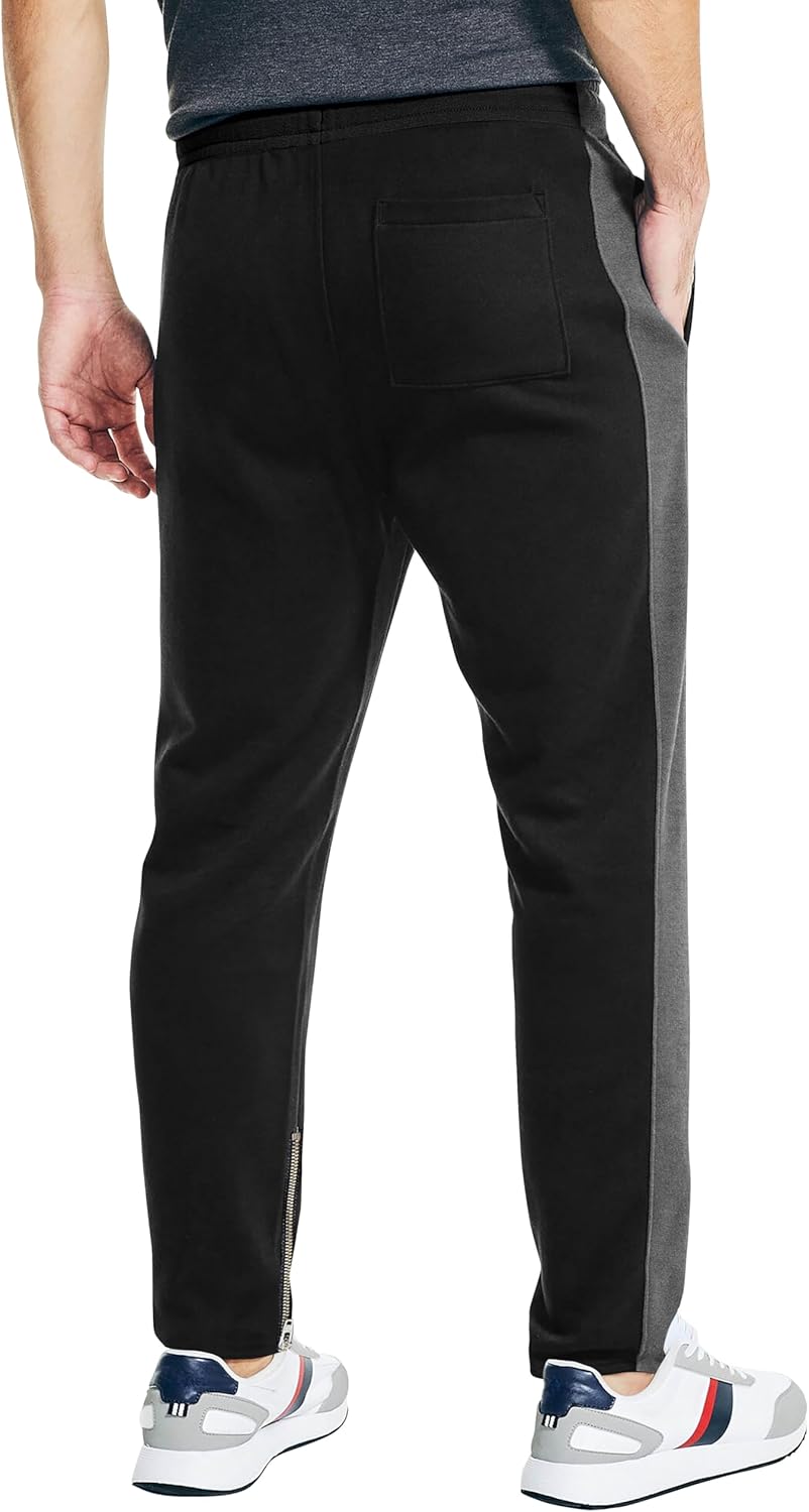 Hat and Beyond Mens Premium Track Jersey Pants with Ankle Zipper Slim Athletic Fit Sweatpants - Image 2