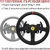 Replace 13 inch(33cm) lightweight Original Leather For THRUSTMASTER T300 Force Feedback Ferrari Integral ; Racing Wheel For TS-PC Racer Servo Base Open Wheel (For T300 Ferrari/TS-PC Racer)