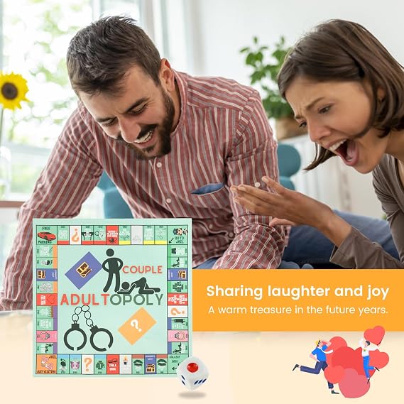 2pcs Adultopoly Board Game, Couple Adult Board Game, Couple Board Game for Adults, Bedroom Games for Couples, Relationship Card Game, Conversation Cards for Couples,Couple Board Game (2pcs)