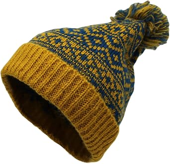 WITHMOONS Knit Fairs Isle Nordic Bobble Pom Beanie Hat JZP0026