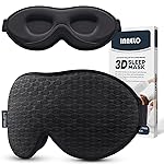 INNELO 3D Contoured Sleep Mask for Side Sleepers, 100% Light Blocking Sleeping Mask for Men & Women, Soft, No Pressure on Eyes, Airplane Blindfold for Travel, Night Eye Cover for Nap, Yoga, Black