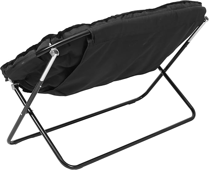 Sillón Plegable Descanso Redondo con Tapizado Peluche Negro miniatura 7