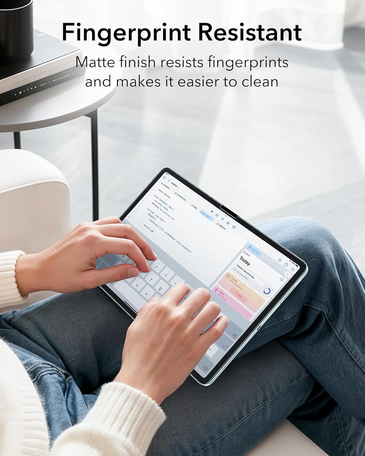 ESR 2 Pack Paper-Feel Screen Protectors for iPad Air 13 Inch M4/M3/M2 (8th/7th/6th Generation), 9H Matte Writing Tempered Glass Film with Ultra Fit Tray, Write and Draw Like on Paper, Anti-Glare