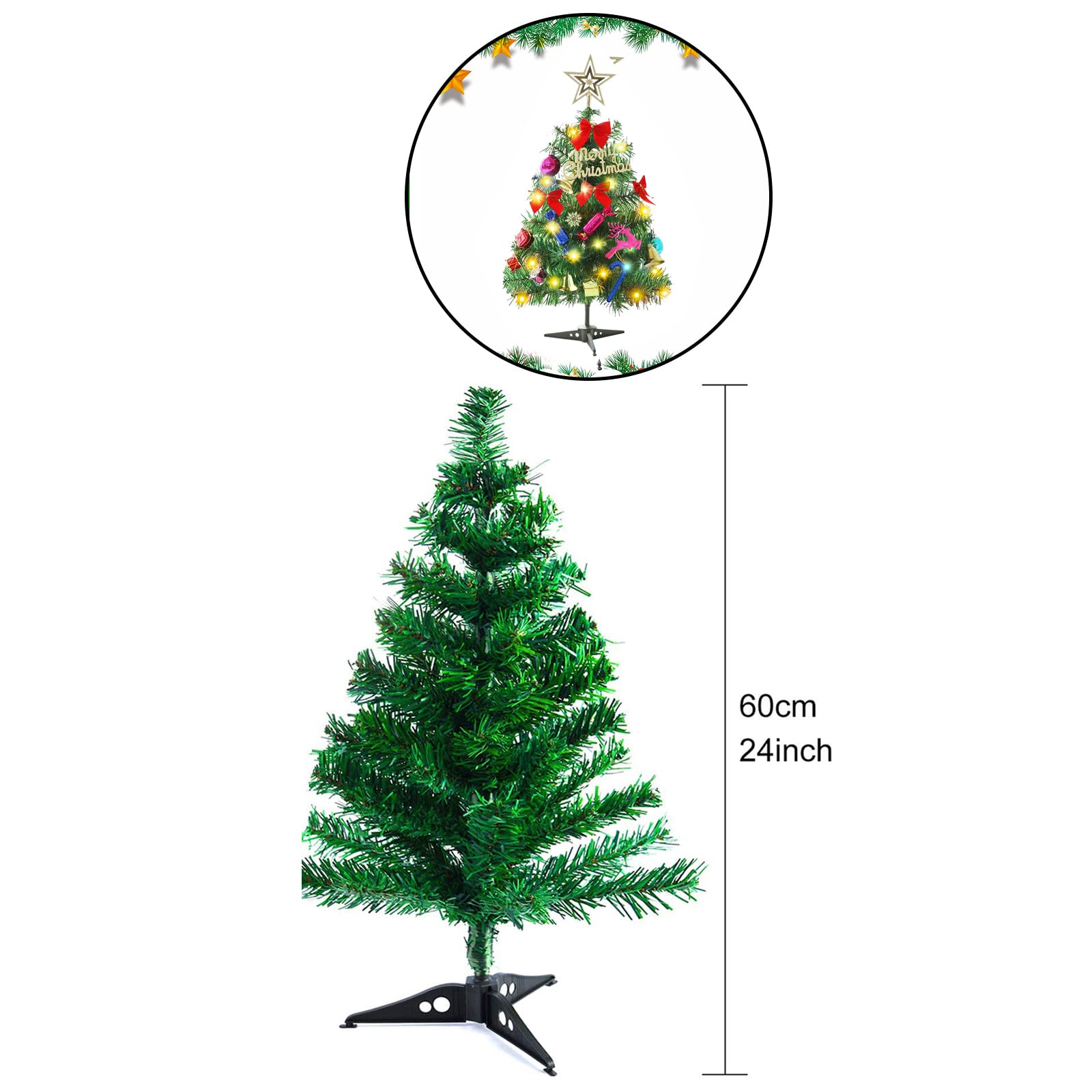 Creative Home Albero di Natale Artificiale Colore Oro | Albero di Natale Piccolo 40cm | Decorazioni Natalizie per Tavolo Scrivania Alberi di Natale gia Addobbati | Alberelli Natalizi Interno e Esterno