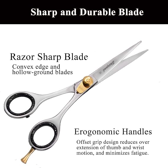 Professional Haircutting Scissors Kit 6 inch Razor Edge Barber Scissor, Japanese Haircutting Scissors and Thinning Shears for Men, Women & Kids, Salon and Home Hair Cutting Set