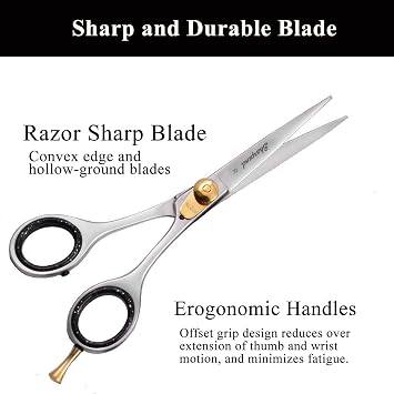 Professional Haircutting Scissors Kit 6 inch Razor Edge Barber Scissor, Japanese Haircutting Scissors and Thinning Shears for Men, Women & Kids, Salon and Home Hair Cutting Set