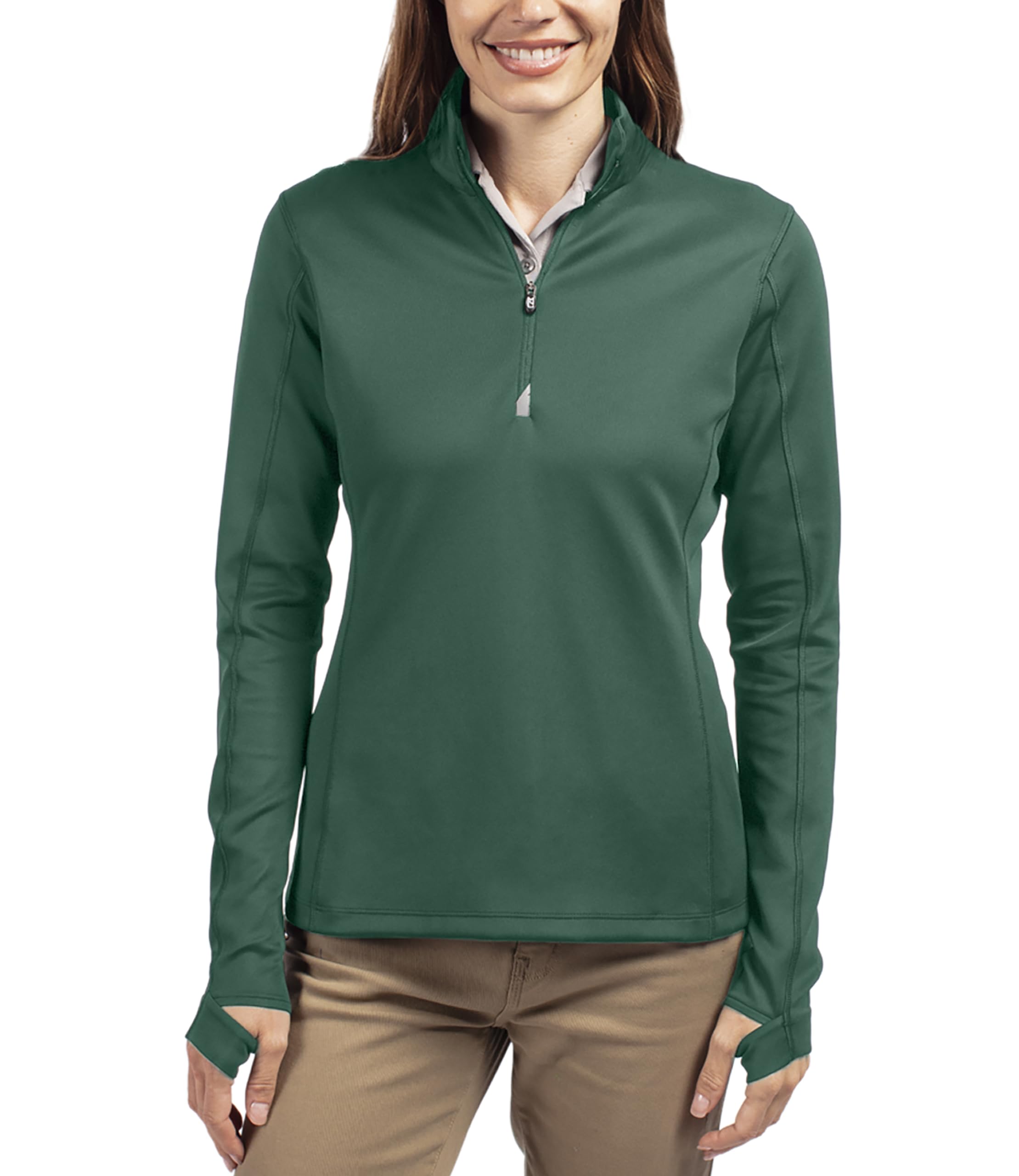 Cutter &amp; Buck womens Moisture Wicking Upf 50+ Stretch Traverse Half Zip PulloverPullover Sweater