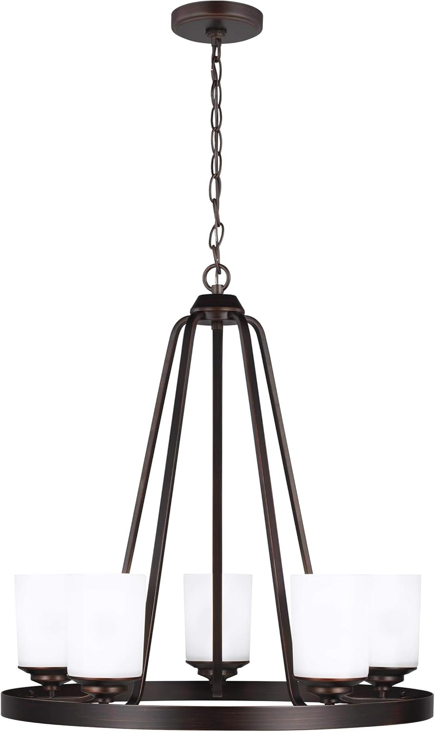 Sea Gull Generation Lighting 5-Light Kemal Traditional Chandelier Bronze 3130705-710, Modern Ceiling Light Fixture for Room Decor, Chandelier for Dining Room or Living Room Can Use LED Light Bulbs