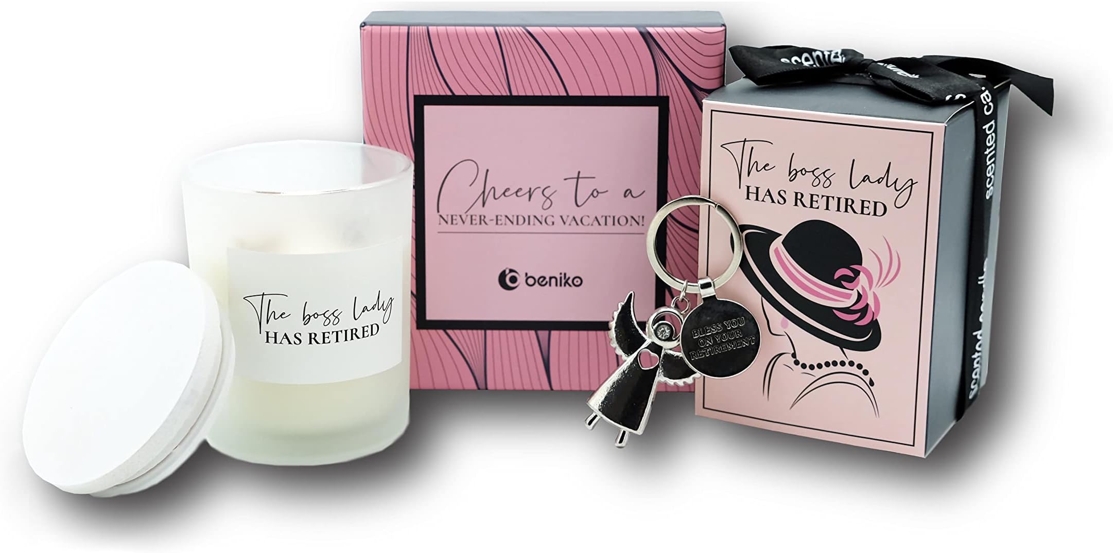 Beniko Retirement Gifts for Women 2023 | Women’s Gift Baskets | Classy Female Retirement Gifts | Best Retirement Gifts for Nurse, Coworker, Teacher, Mom, Grandma, Military | Gift Retirement Ideas (White)