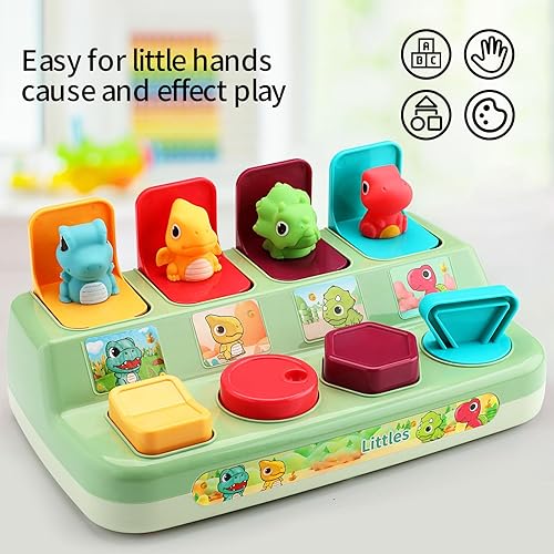 Miniatura 5 de Juguete Interactivo de Animales Saltarines para Bebé, Juguete de Causa y Efecto, Juguetes Infantiles de Aprendizaje Temprano para Clasificar