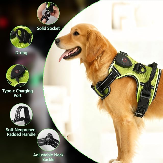 Foto 4 de 6 de Arnés Luminoso para Perros, Arnés Perro Luz Reflectante para Mascotas