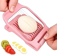 Vista 9 de Cortador de huevos para huevos duros Cortador de fresas (Negro)