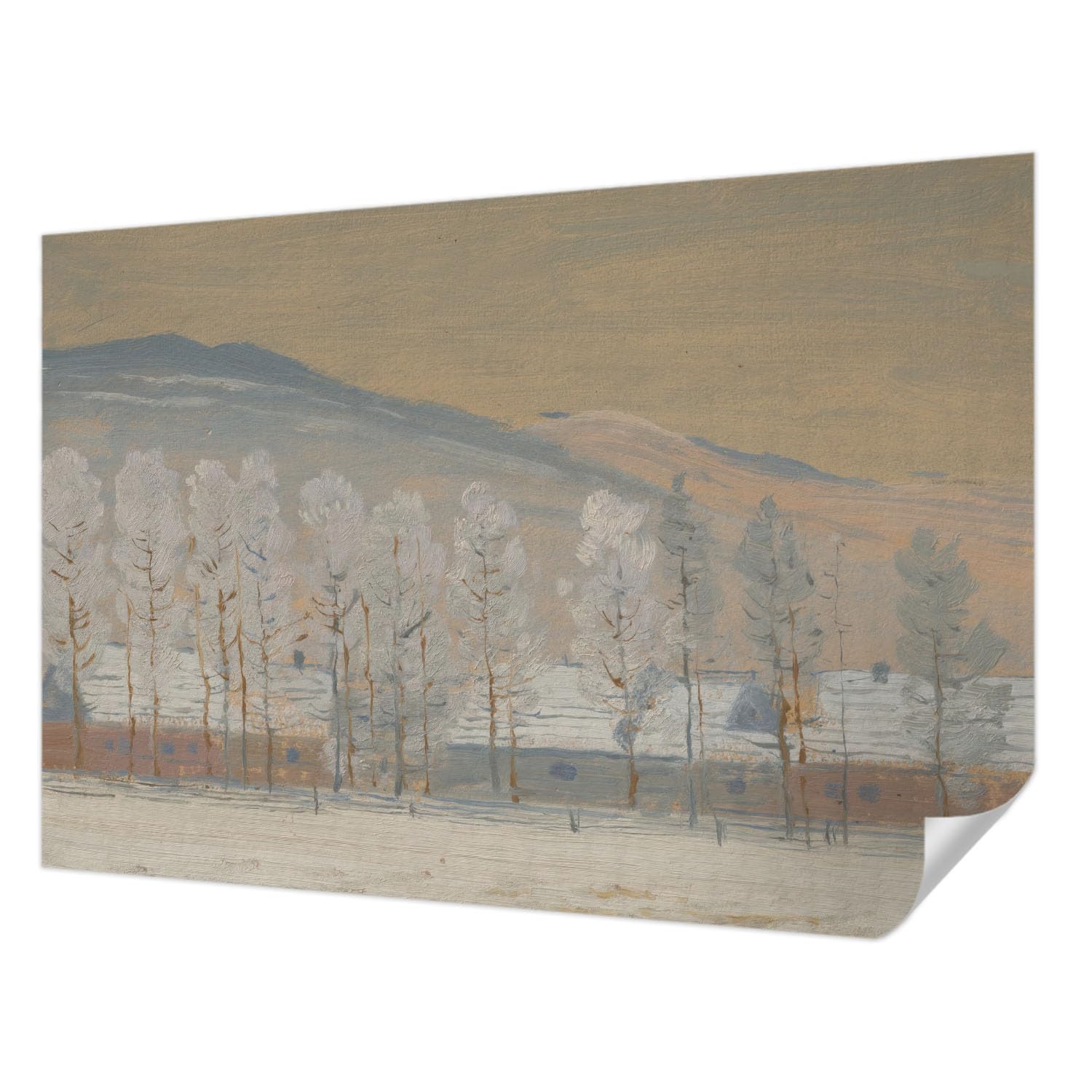 Fotomural adhesivo 152x104 cm decoracion de pared moderna de paisaje invernal autoadhesivo