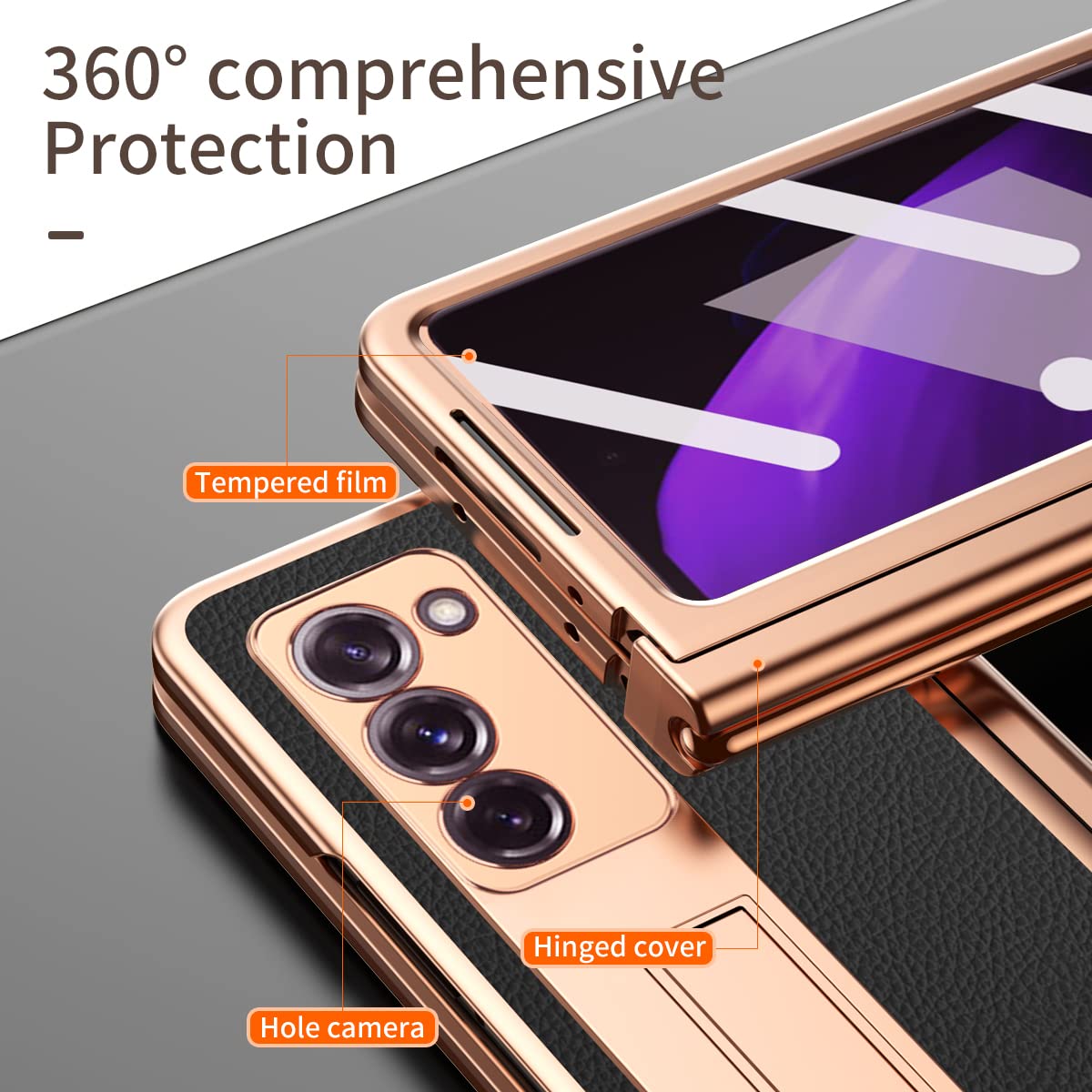 Amazon.co.jp: Galaxy Z Fold2 / W21携帯全面保護ケース+強化