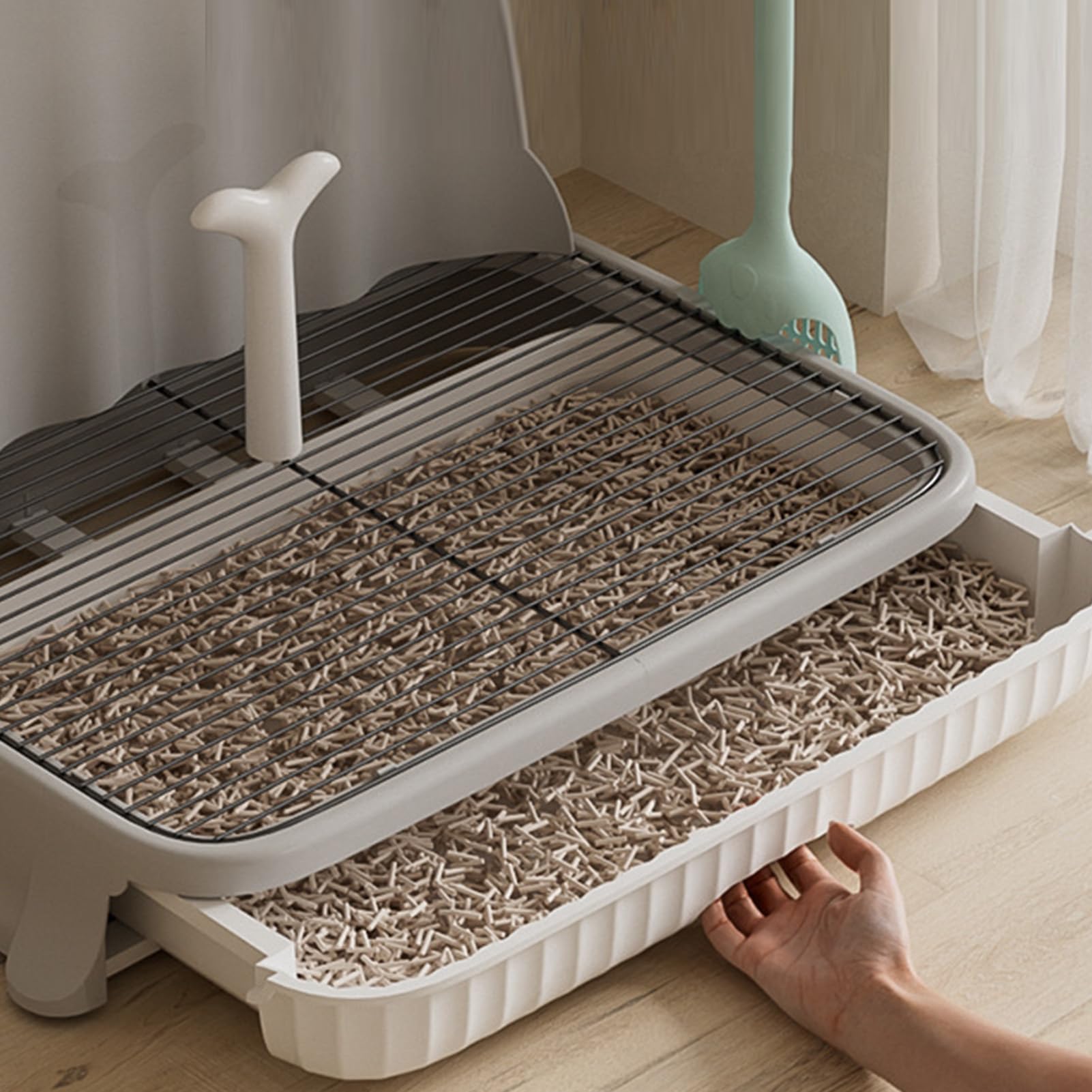 Töpfchen für Hunde für den Innenbereich, Hundetoilette, Badezimmer mit | Spritzschutz – robuste und tragende Station, multifunktionales Tablett für das Töpfchen Per, Töpfchen für Töpfchen