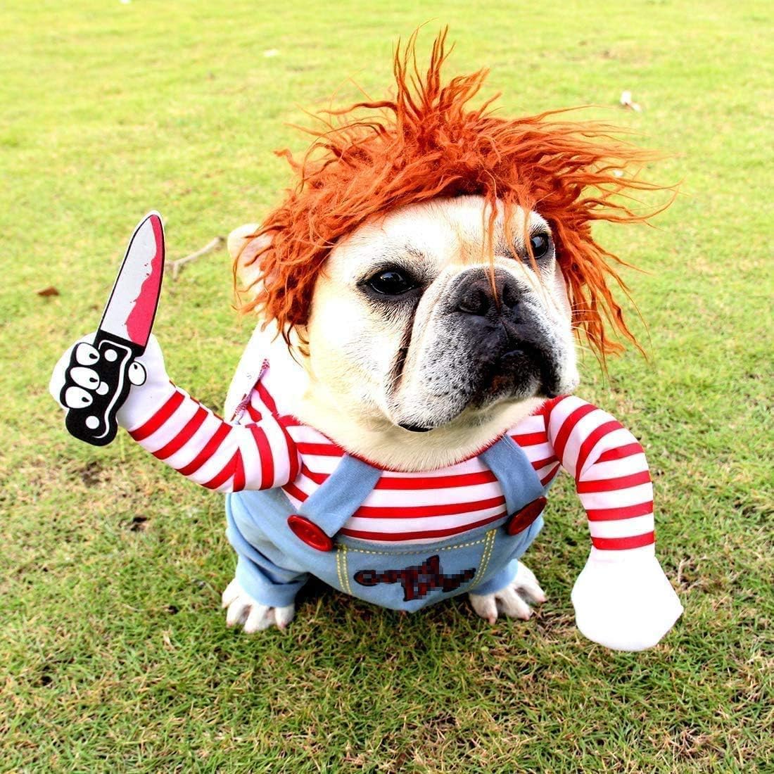 犬コスチューム ハロウィン ペット用の服 ピエロ 二足歩行 犬 服 面白い S Amazon | ハロウィン 犬コスチューム ハロウィン ペット用の服