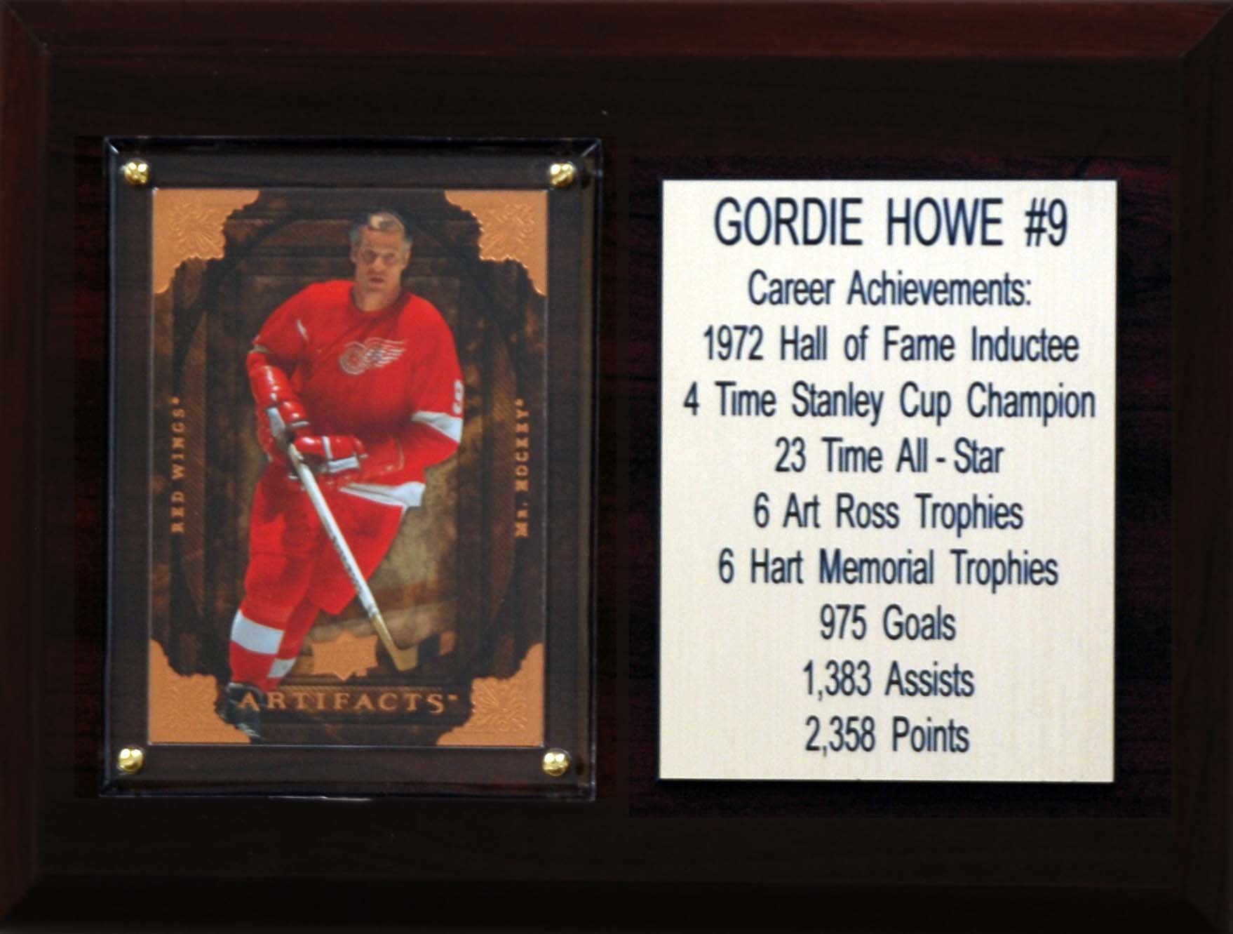 C&I Collectables NHL Detroit Red Wings Gordie Howe Career Stat Plaque, 6