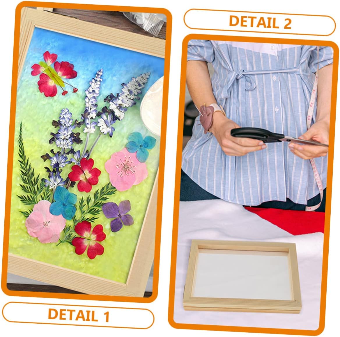 MINAOLULUS 4pcs Paper Making Mold Kit Wooden Frame Screen for DIY Crafts Paper Crafting and Educational Fun for Adults