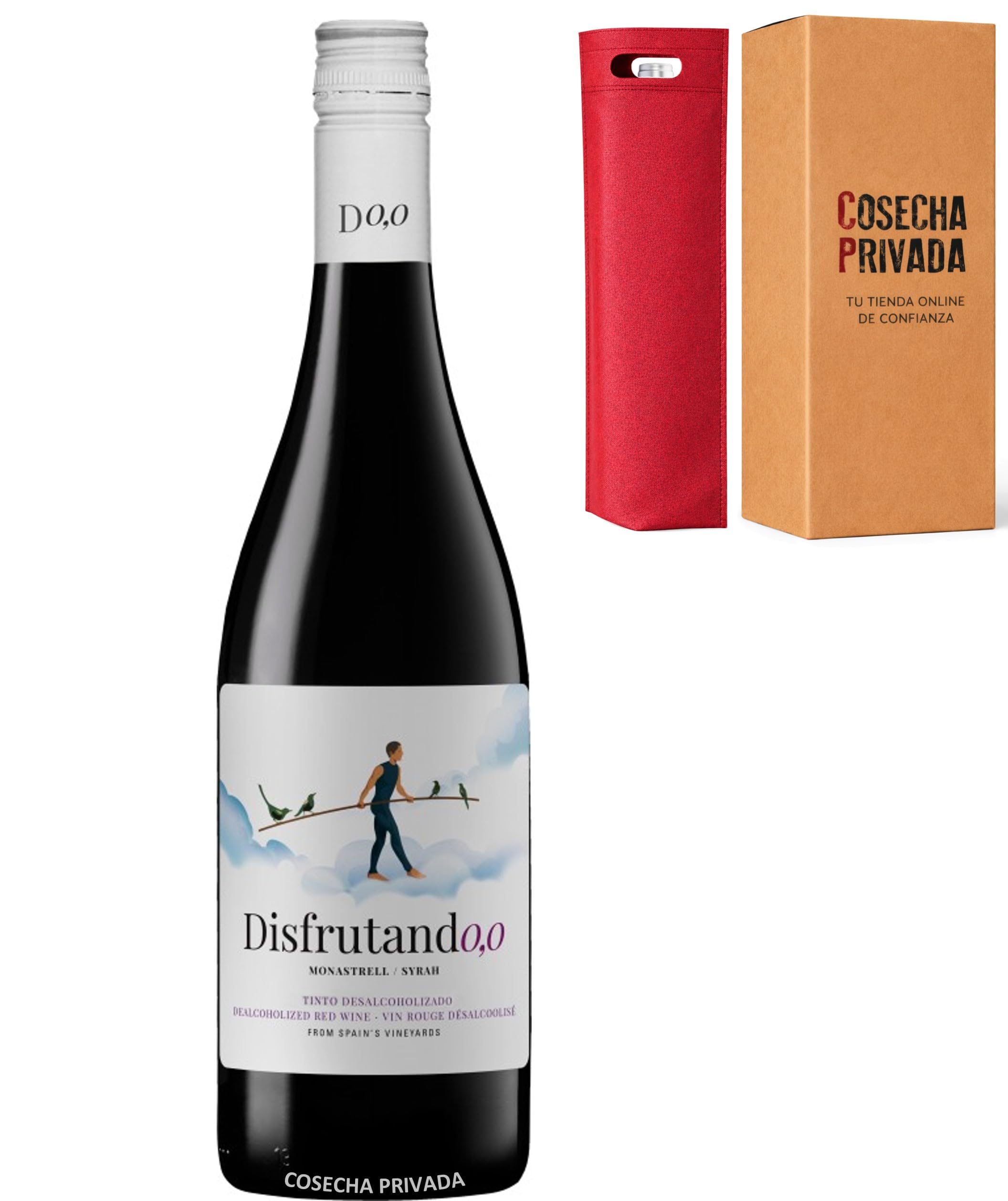 6 x Disfrutando 0,0 Juan Gil – Vino Sin Alcohol 0,0% Premium (Tinto) – Sabor Auténtico y Equilibrado – 75 cl (6 x 75 cl, Tinto)