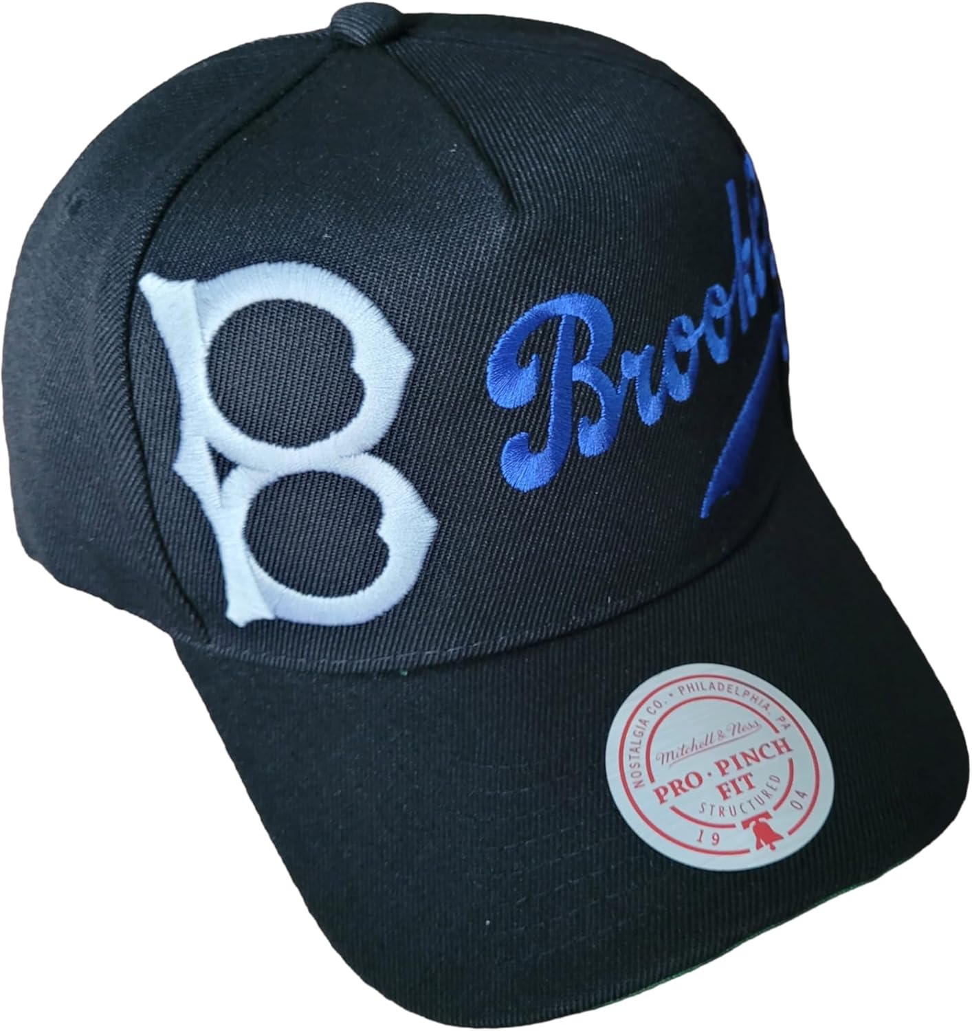 Mitchell & Ness Brooklyn Dodgers Cooperstown Throwback MLB Busted Pro Snapback Hat Cap - Black