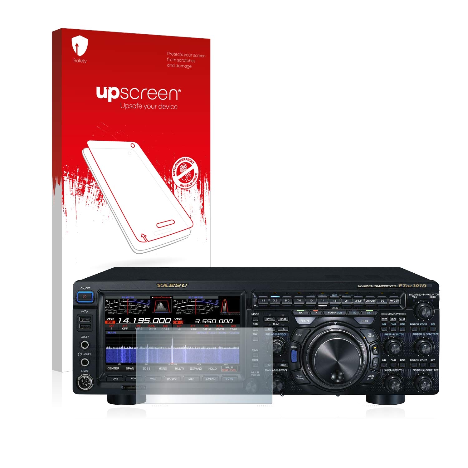 upscreen. Scratch Shield Clear Screen Protector for Yaesu FT-DX101D, Strong Scratch Protection, High Transparency, Multitouch optimized