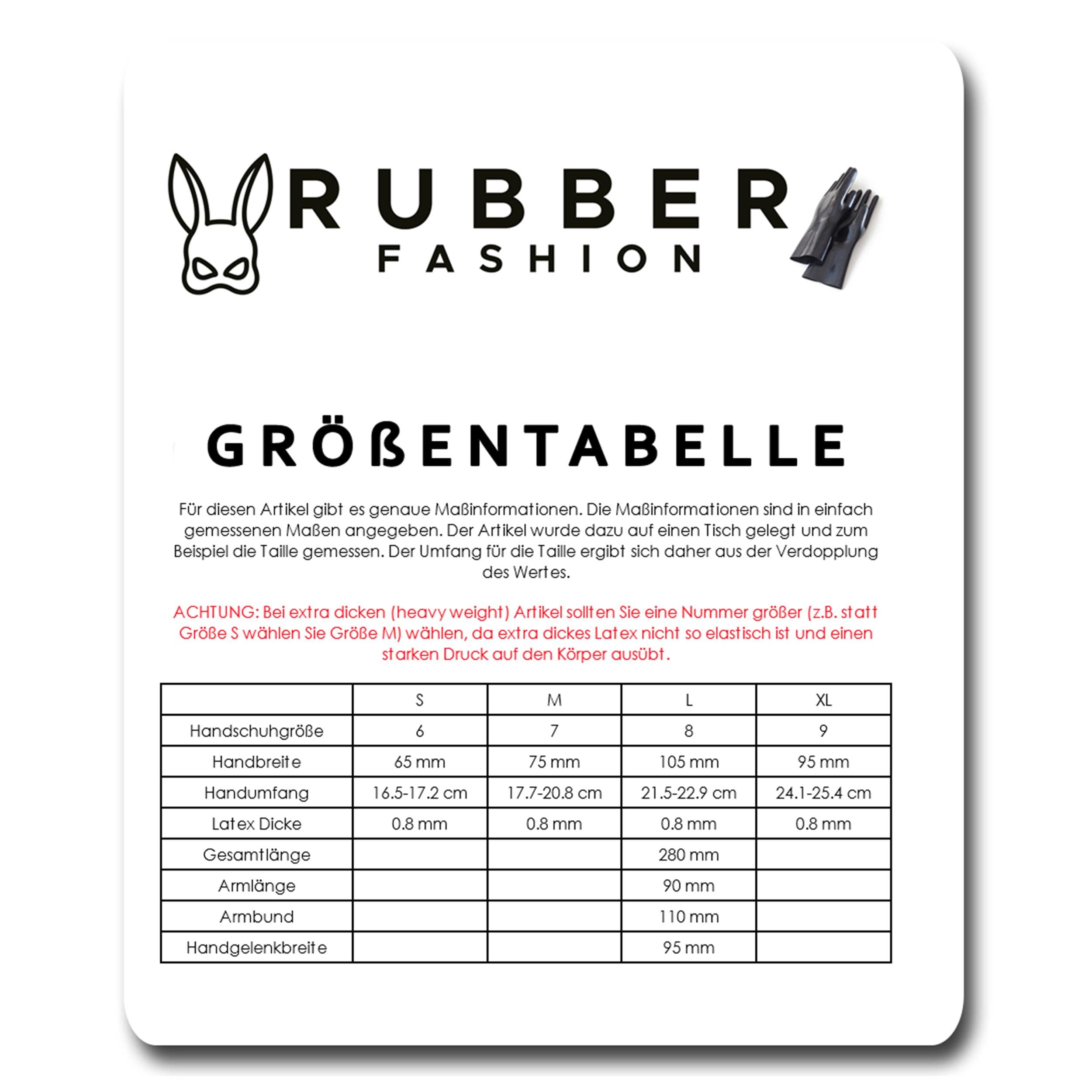 Rubberfashion Latex Handschuhe Damen kurz extra dick - Rubber Gloves