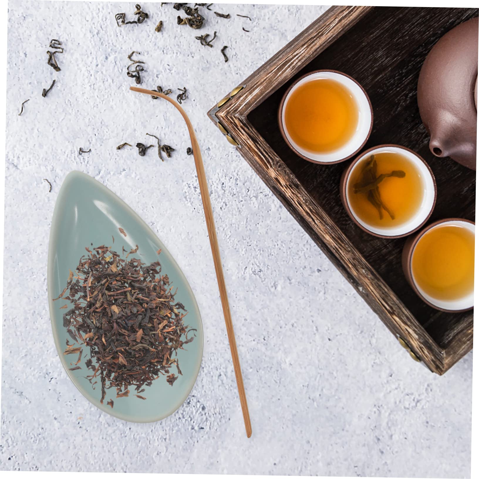 DECHOUS 1set Ceramic Tea Scoop Tea Storage Holder Versatile Utensil and Decorative Design