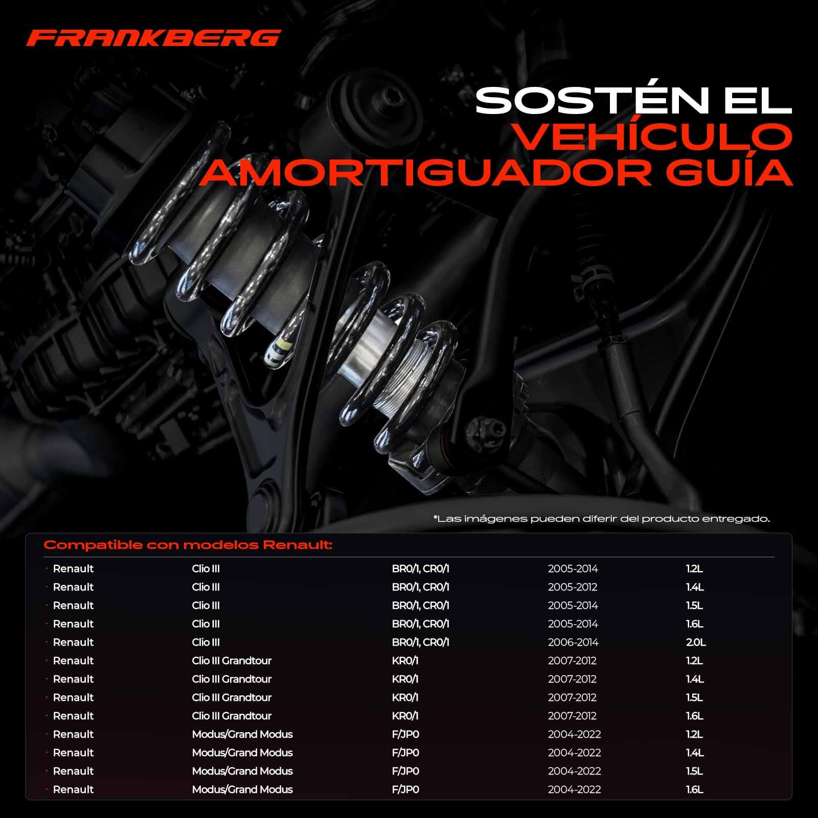 Frankberg 2x Muelles de chasis Muelles de suspensión Compatible con Clio III BR0/1 CR0/1 Clio III Grandtour KR0/1 Modus/Grand Modus F/JP0 Replace# 8200341248