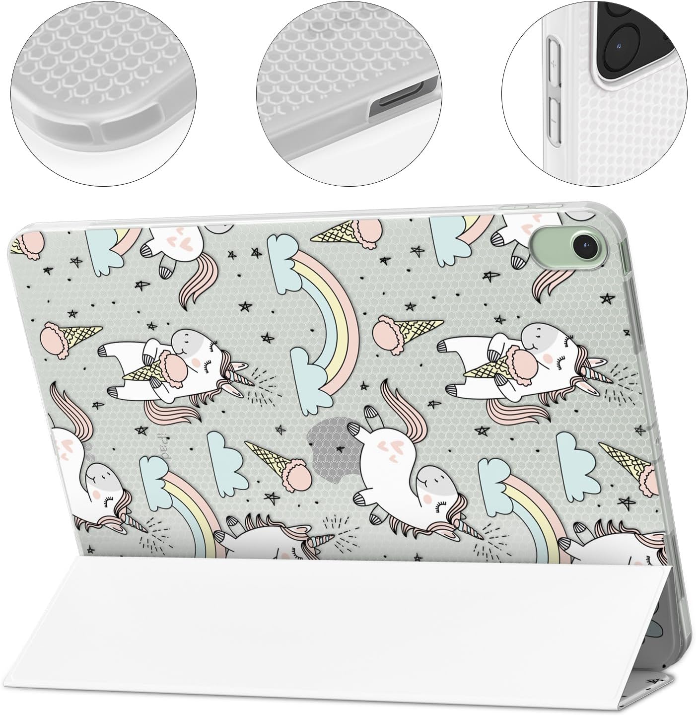 Case for iPad Pro 13 M4 Air M2 11 2024 4th 10.9 2022 10.2 12.9 10.5 9.7 Mini 6 5 4 3 2 1 White Slim fit Kawaii Stars Cute Design Stand Magic Magnetic Closure Funny Print Unicorn Quote image 4